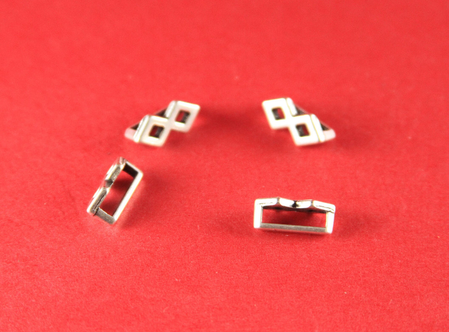 FS0146>> MADE in EUROPE 5 zamak sliders, 10mm flat cord slider bars, 10mm leather cord simple sliders, zamak sliders  Qty5