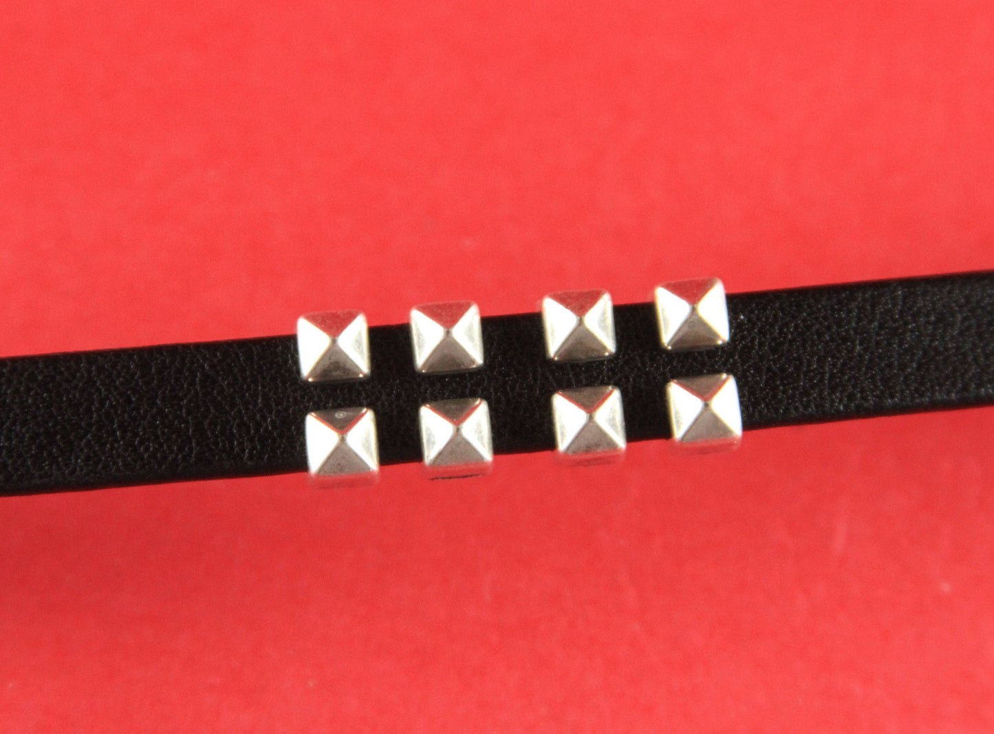 FS0148>>MADE in EUROPE 4 zamak sliders, 10mm flat cord slider bars, 10mm leather cord simple sliders, zamak sliders Qty4