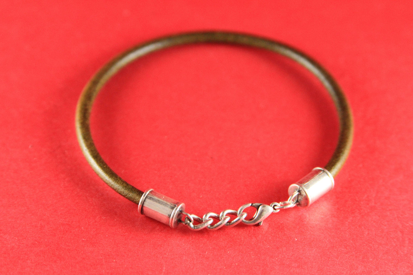 RC0126>> MADE in EUROPE zamak 5mm round cord ends, 5mm cord clasp with extention chain, 5mm round cord adjustable clasp(75802/74)Qty1