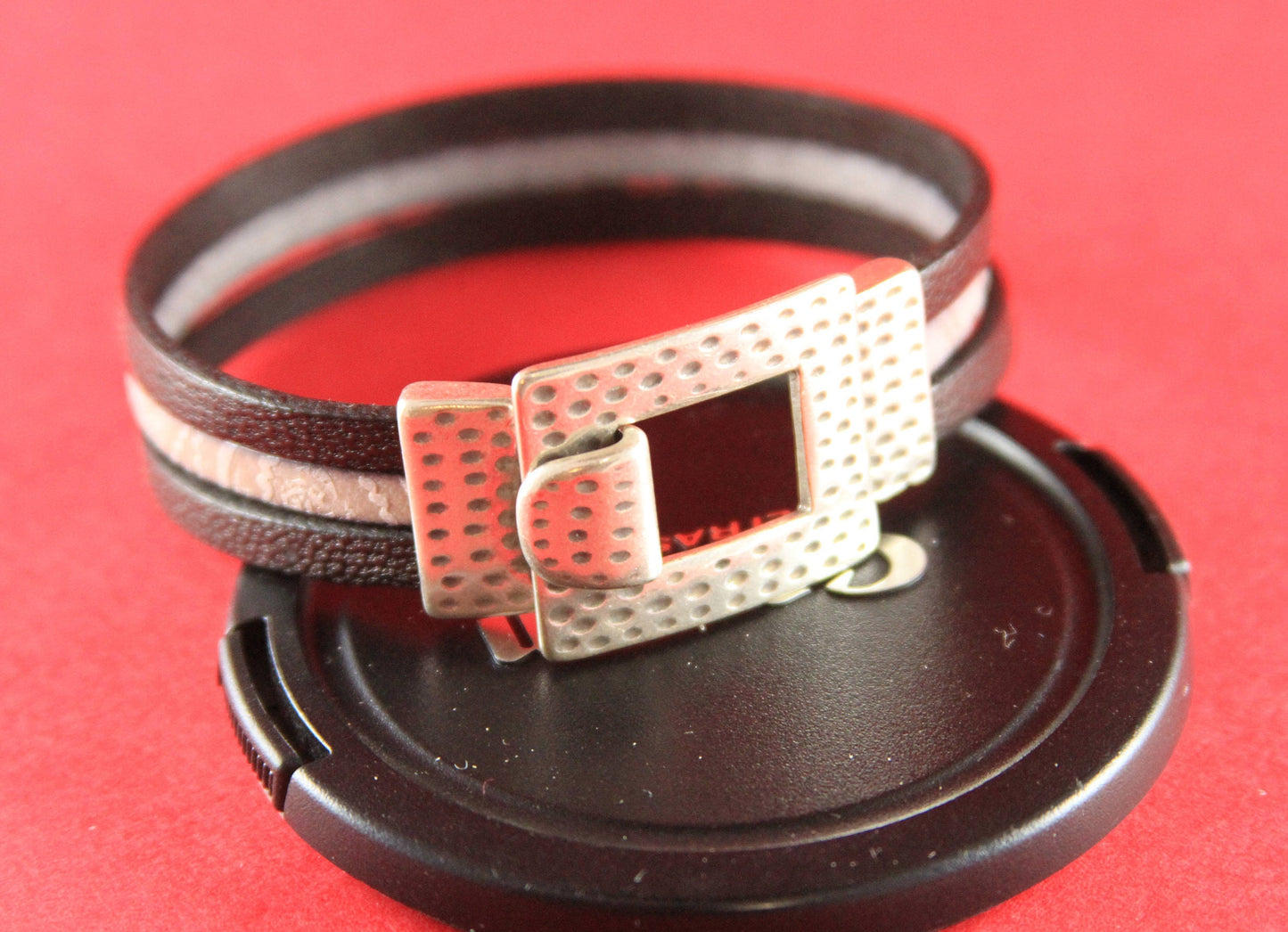 FC0024>>MADE in EUROPE zamak 15mm flat cord hammered clasp, 15mm flat dotted clasp, 15mm flat hook clasp (78909/15-6795) Qty1