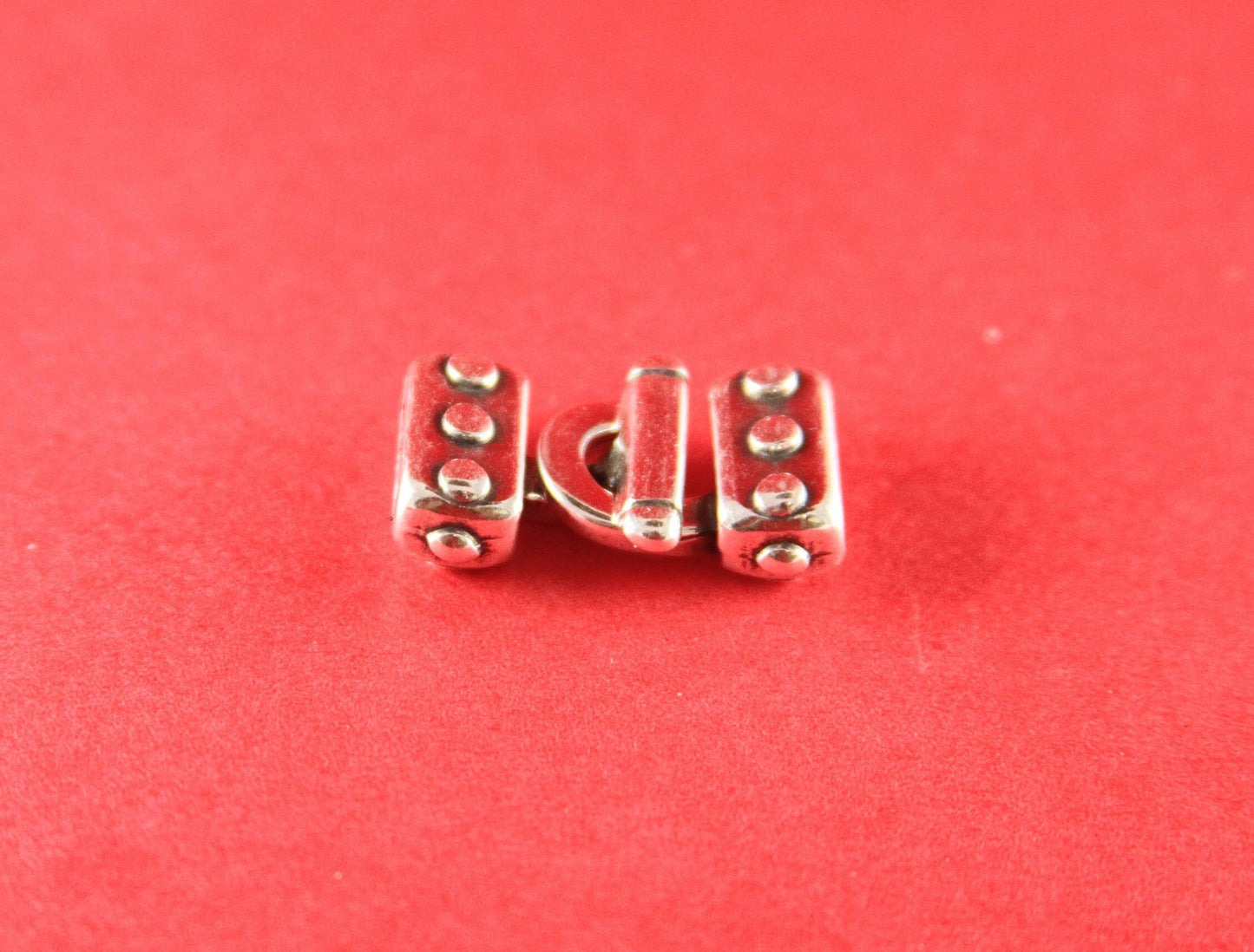 FC0210>>MADE IN EUROPE zamak hook clasp, dots hook clasp, 10mm flat cord zamak hook clasp, (6857) Qty1
