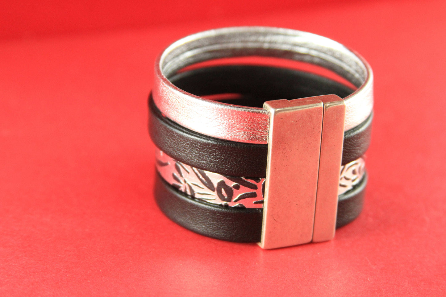 FC0091>>MADE in EUROPE zamak flat cord magnetic clasp, 40mm flat cord clasp, large magnetic clasp (75842/40) qty1