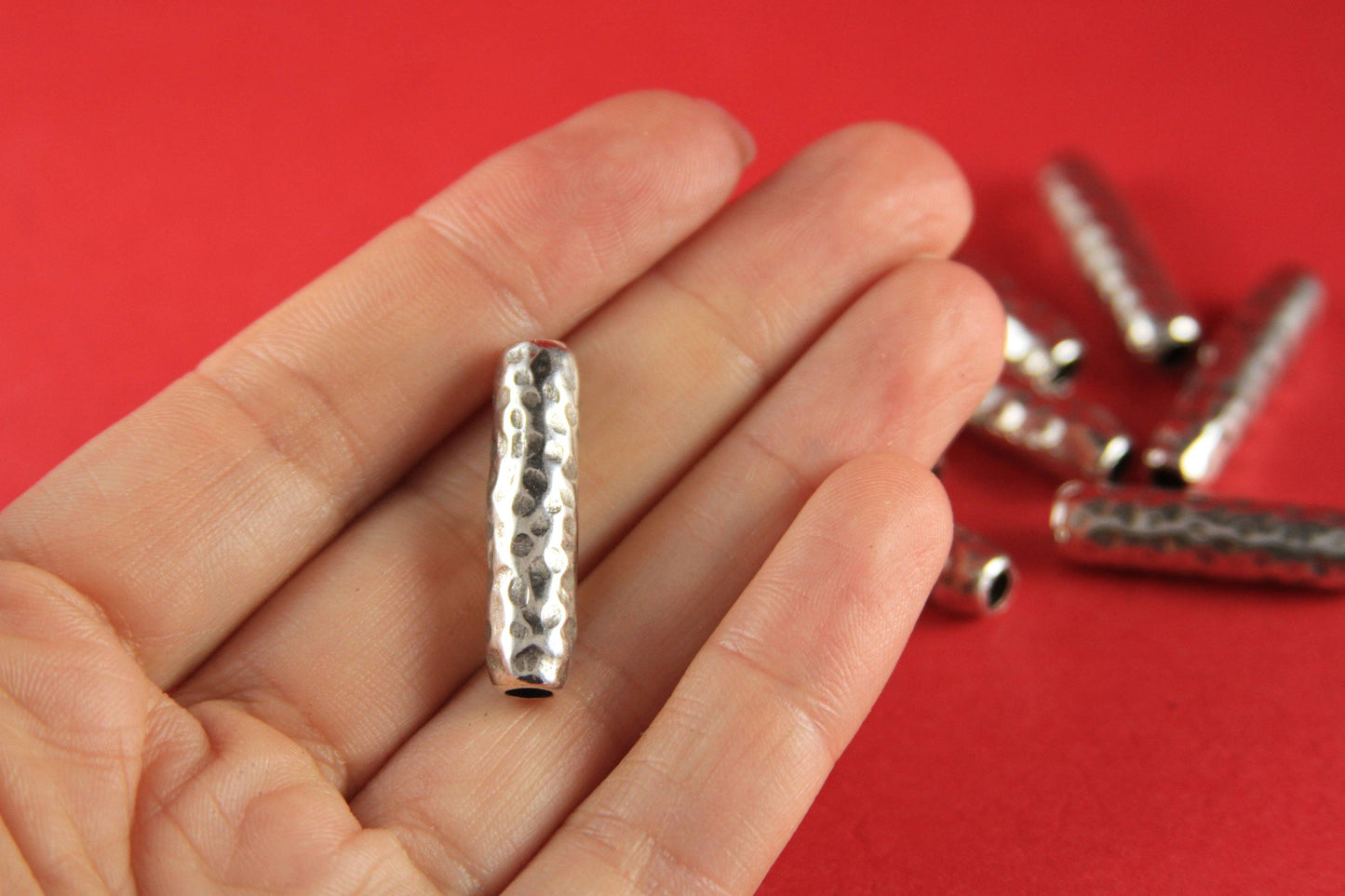 RS0085>>MADE IN EUROPE  zamak tube  slider, hammered zamak tube, round cord slider, 3mm leather  slider ( ablz152s)Qty1