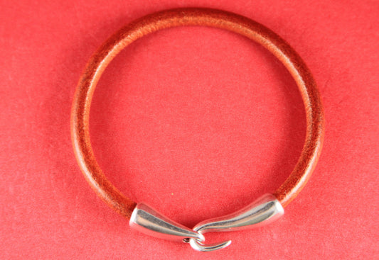 RC0175>>MADE in EUROPE zamak hook clasp, round cord clasp, 6mm cord clasp, bracelet zamak hook, zamak clasp (Ablz117SS) Qty1