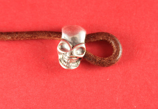 RS0126>>MADE in EUROPE 2 zamak loop makers, 5mm cord loop maker skull end, round cord skull end (24397)Qty2