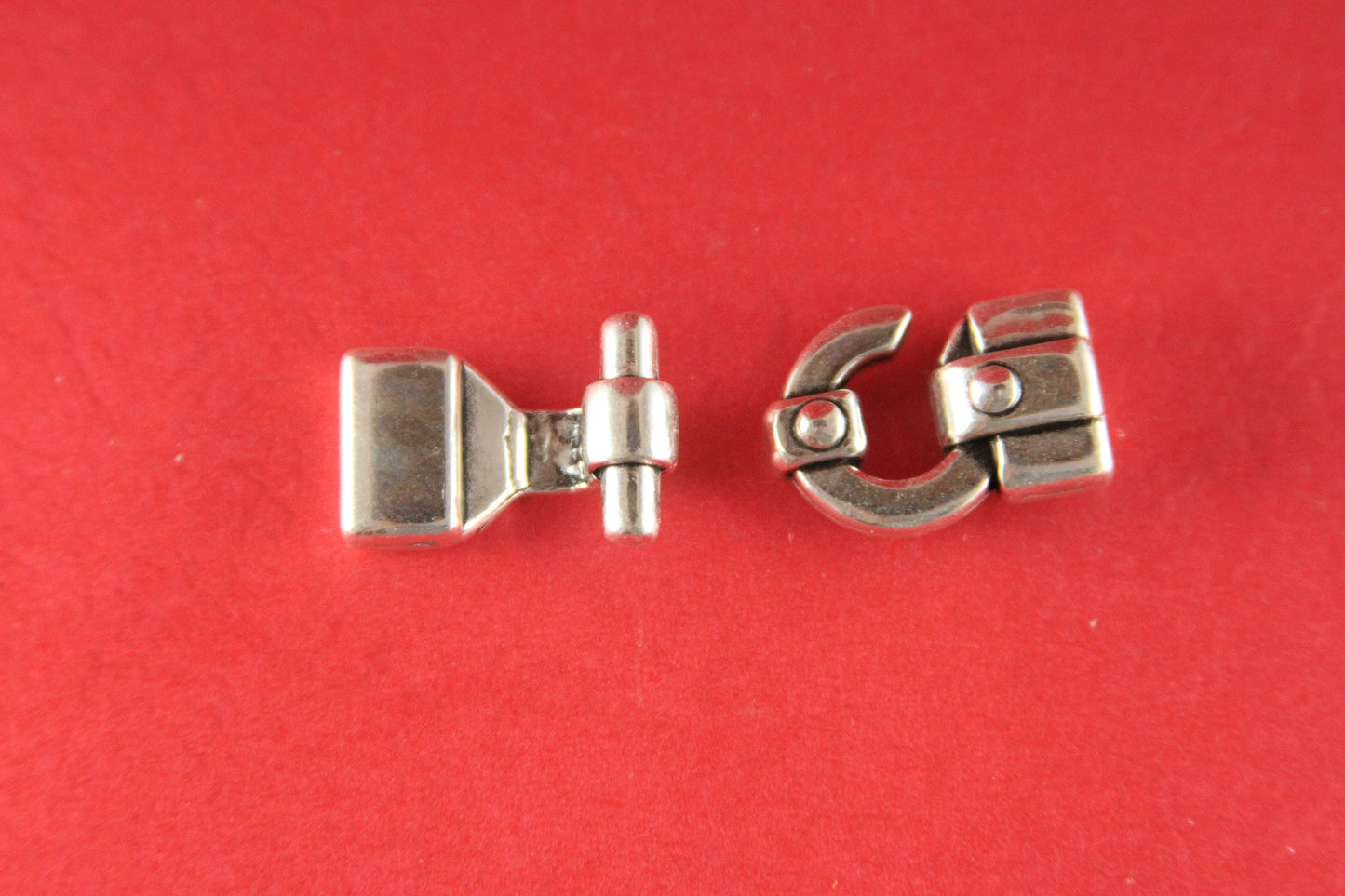 FC0123>>MADE in EUROPE zamak hook clasp, 10mm flat cord clasp, silver hook clasp, Qty1