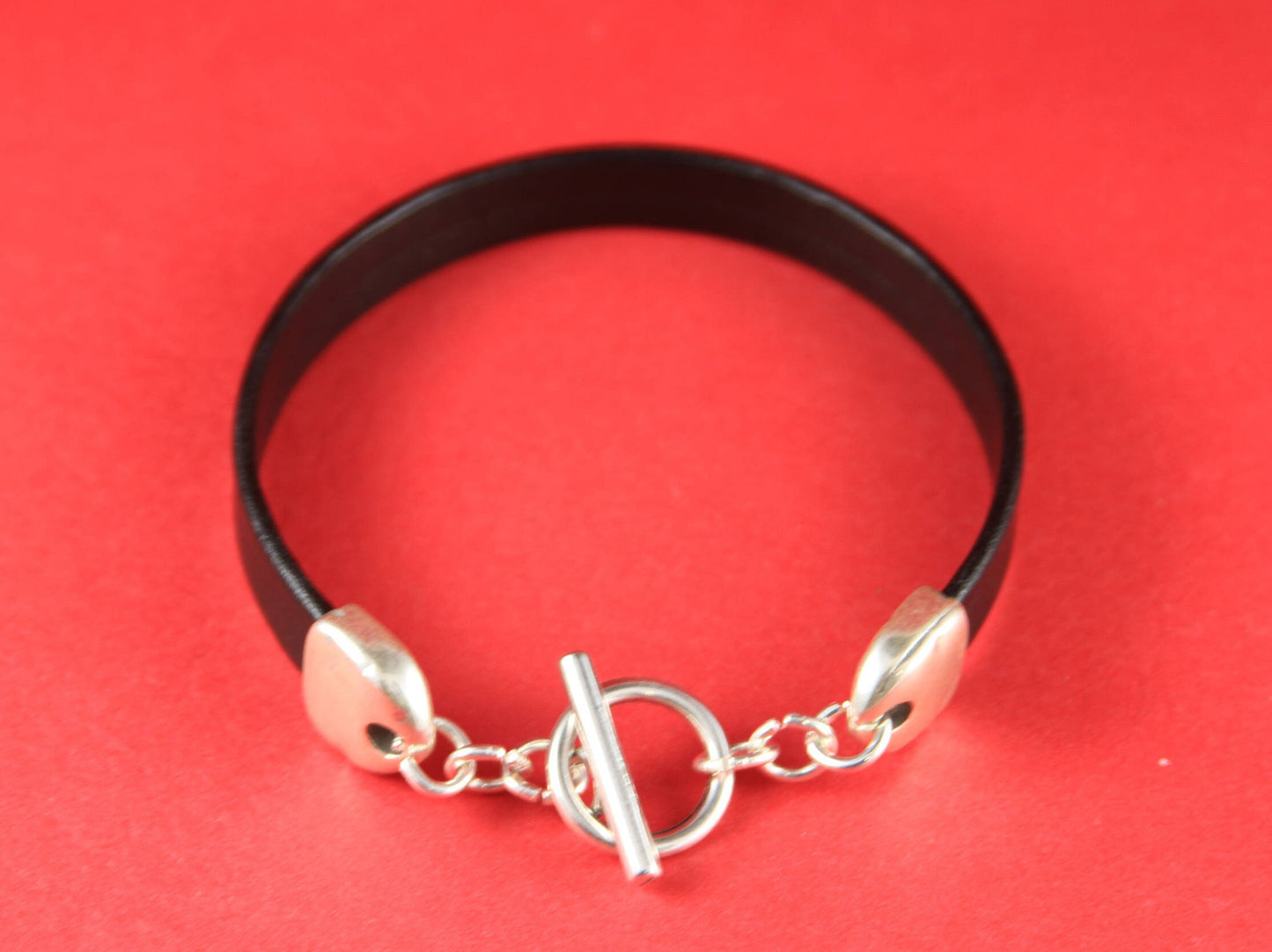 FC0170>> MADE in EUROPE zamak hammered toggle clasp, 10mm flat cord zamak hook clasp with extention chain, Qty1
