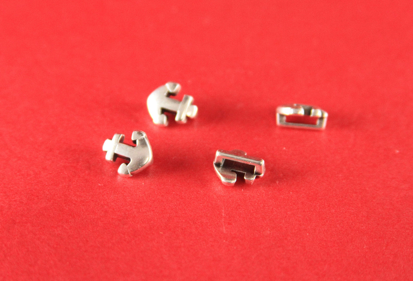 FS0201>>MADE in EUROPE 4 zamak anchor sliders for 5mm flat cord, flat 5mm cord slider, zamak anchor sliders qty4