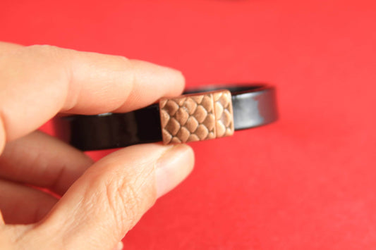 FC0270>>MADE in EUROPE zamak clasp, 10mm copper clasp, flat leather cord clasp, snakeskin clasp Qty1
