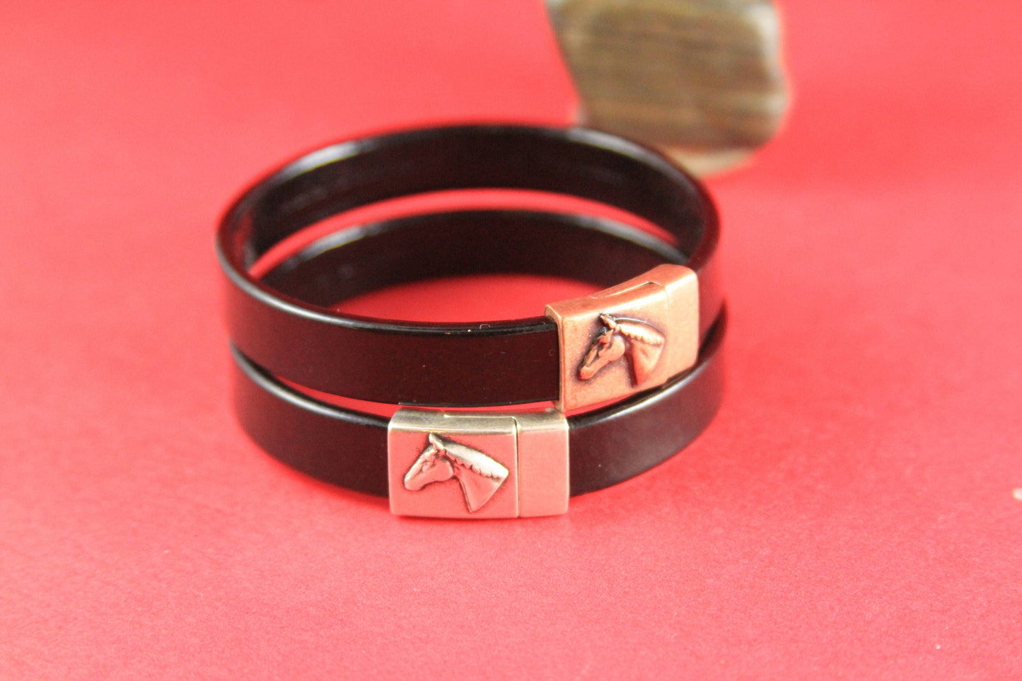 FC0143>>MADE in EUROPE zamak clasp, 10mm flat cord horse clasp, flat leather  clasp, horse clasp Qty1
