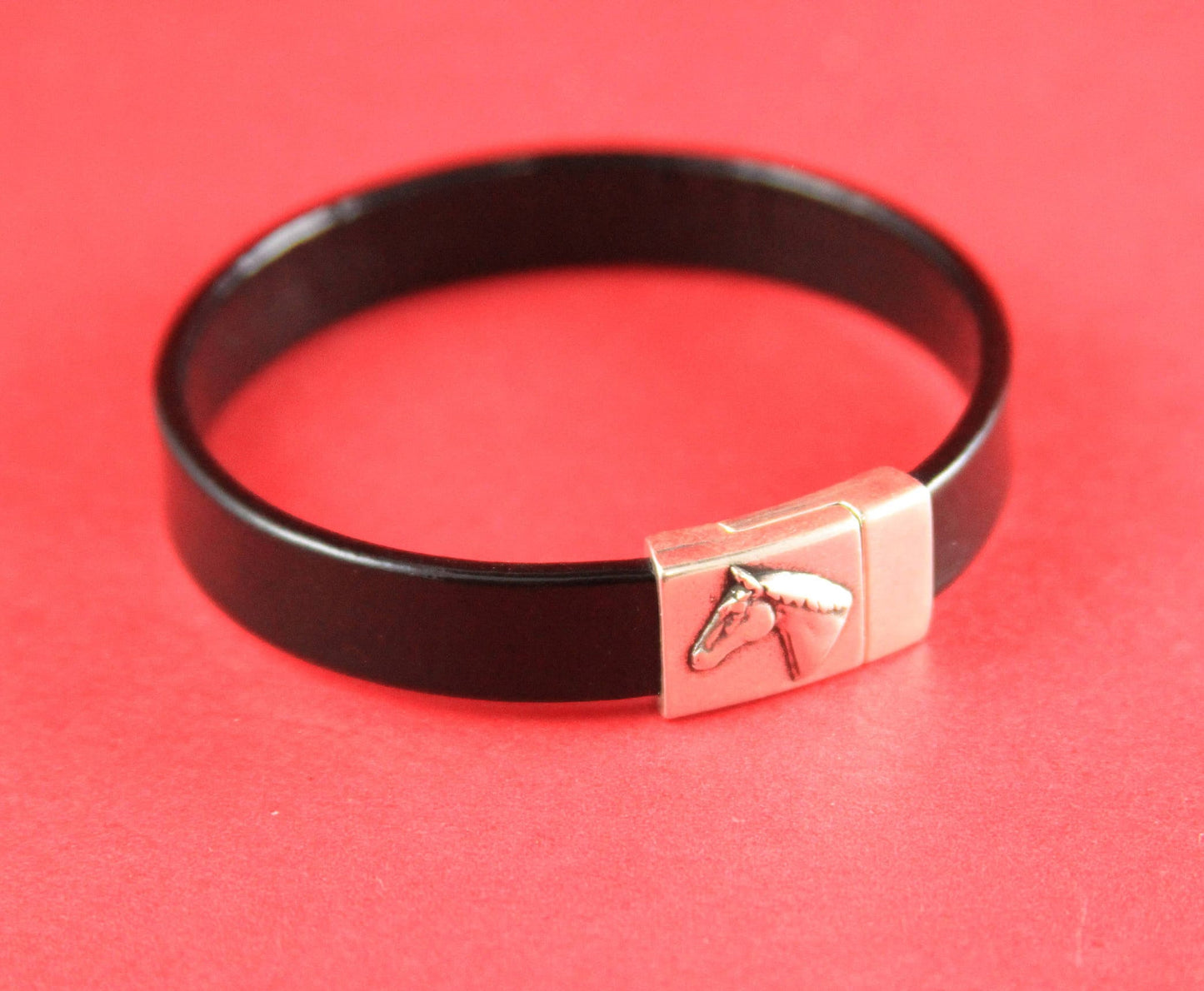FC0143>>MADE in EUROPE zamak clasp, 10mm flat cord horse clasp, flat leather  clasp, horse clasp Qty1