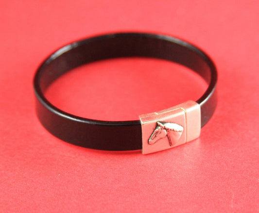 FC0143>>MADE in EUROPE zamak clasp, 10mm flat cord horse clasp, flat leather  clasp, horse clasp Qty1