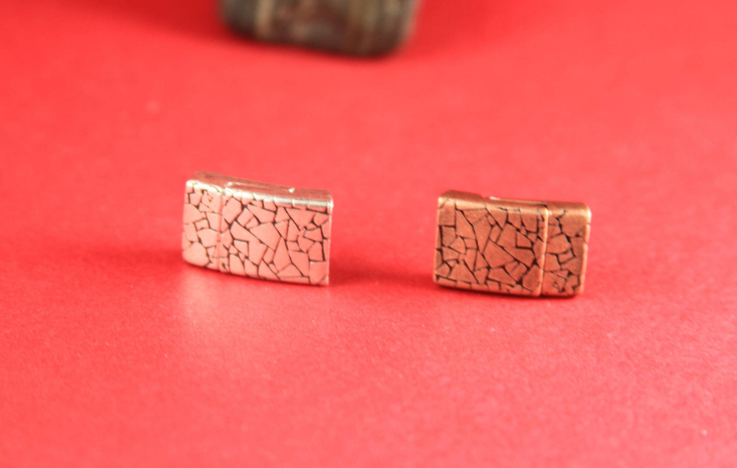 FC0139>>MADE in EUROPE zamak clasp, 10mm flat cord clasp, 10x2mm copper clasp Qty1