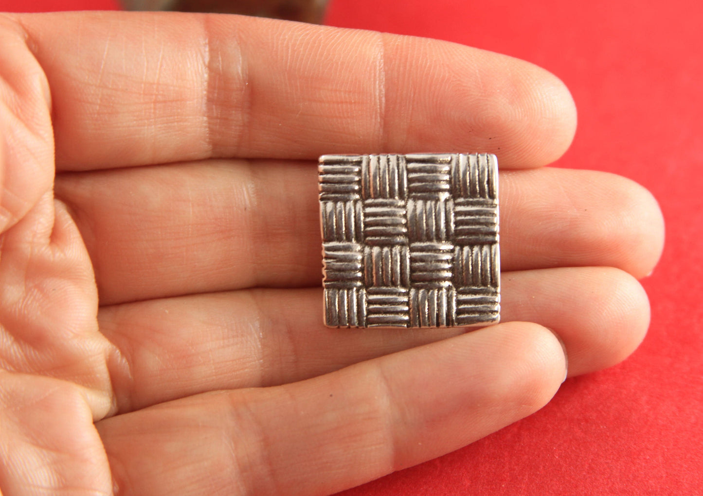 FS0155>>MADE in EUROPE zamak square slider, square woven slider, 20mm square braided slider, 20mm zamak slider (CE93PI) qty1