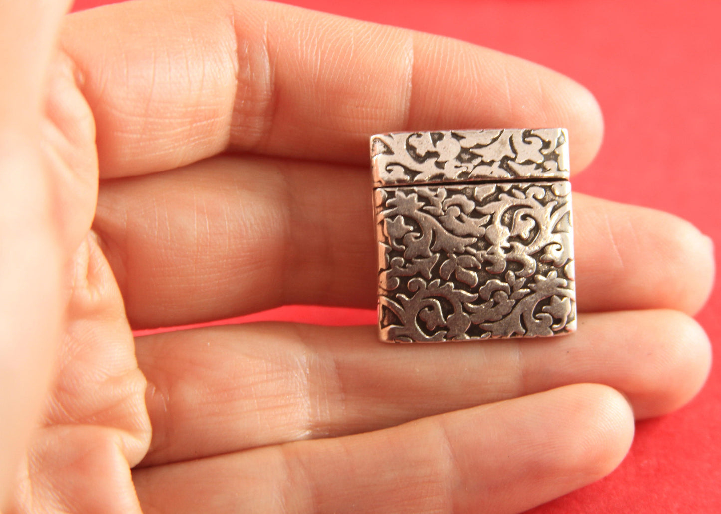 FC0089>>MADE in EUROPE zamak magnetic clasp, 20mm flat cord floral clasp, 20mm flat magnetic clasp, silver magnetic clasp Qty1