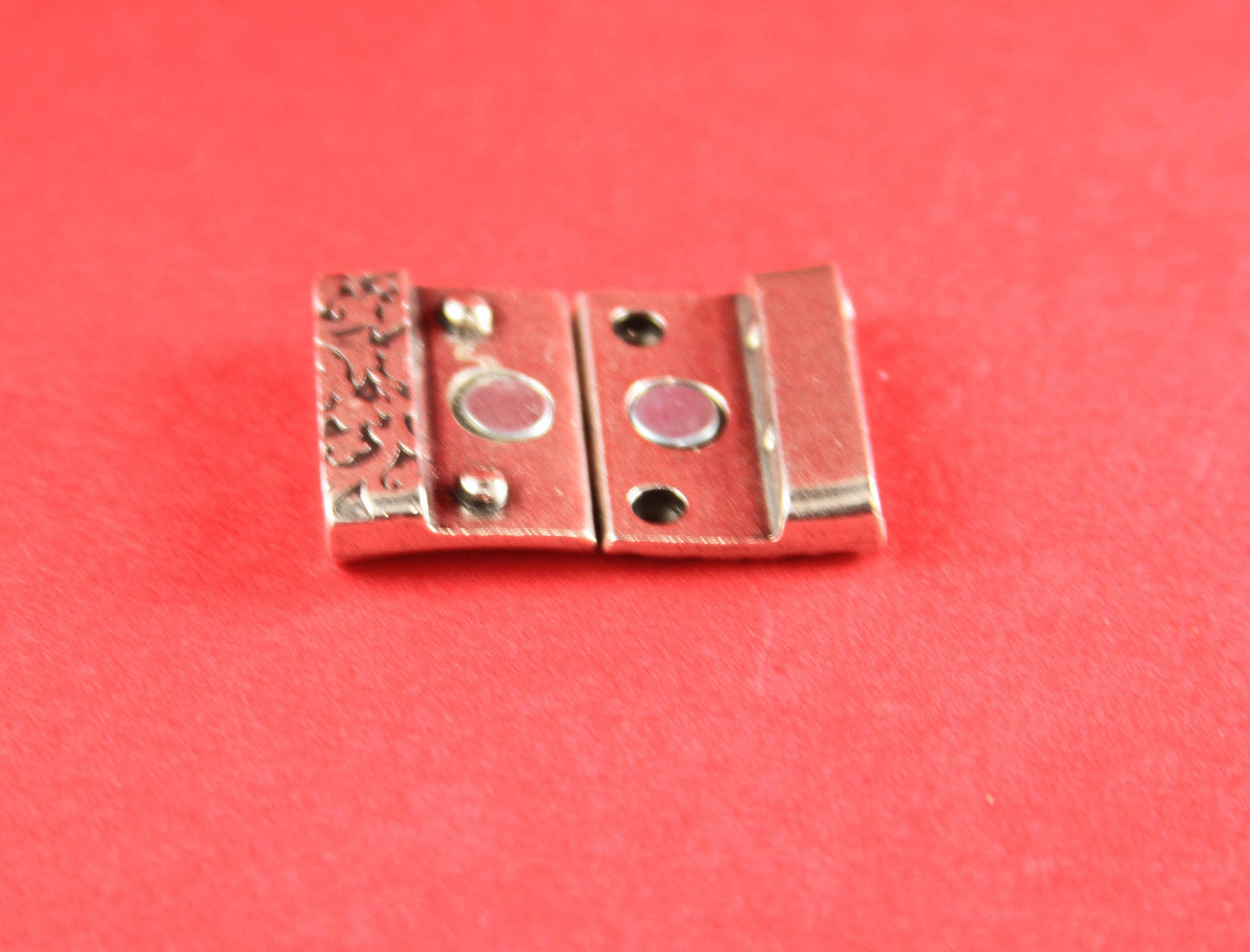 FC0089>>MADE in EUROPE zamak magnetic clasp, 20mm flat cord floral clasp, 20mm flat magnetic clasp, silver magnetic clasp Qty1