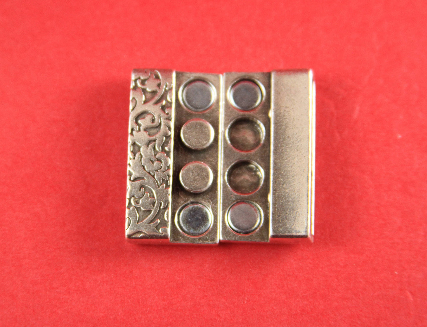 FC0007>>MADE in EUROPE flat cord floral magnetic clasp, 30mm flat cord clasp, large magnetic clasp (TM30X3FLS) qty1
