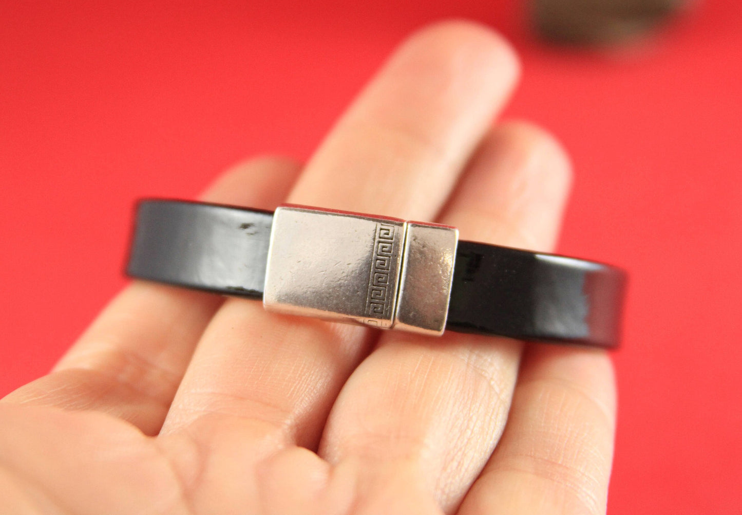 FC0195>>MADE in EUROPE zamak clasp, 10mm flat cord clasp, 10x2.5mm zamak clasp, Qty1