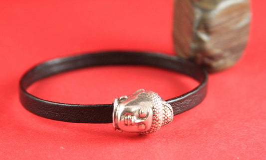 FC0265>>MADE in EUROPE zamak Budha  clasp, 6mm Budda  clasp,6mm flat cord zamak clasp (Tm764S6x2) Qty1
