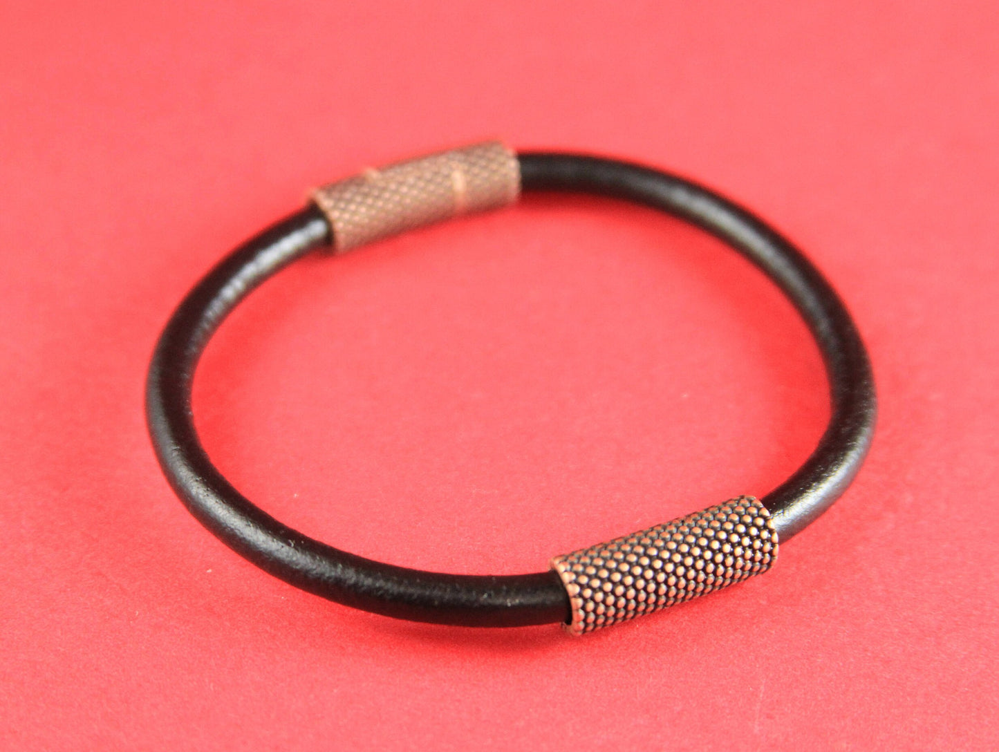 RS0080>>MADE in EUROPE zamak copper tube, 5mm hole zamak tube slider, 5mm copper beaded tube, round cord tube  (F777C) qty1