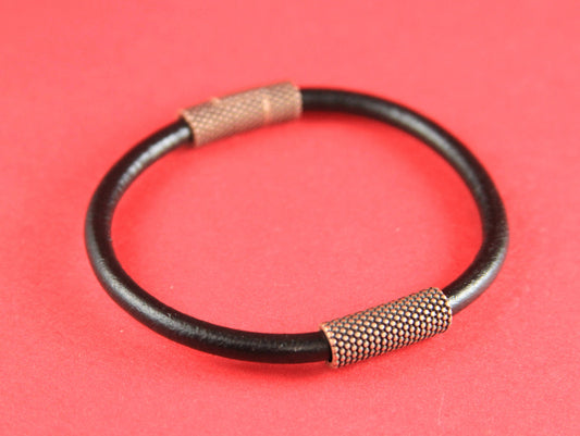 RS0080>>MADE in EUROPE zamak copper tube, 5mm hole zamak tube slider, 5mm copper beaded tube, round cord tube  (F777C) qty1