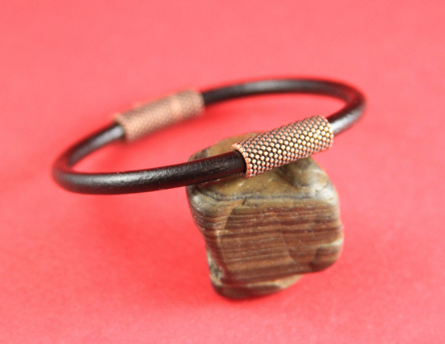 RS0080>>MADE in EUROPE zamak copper tube, 5mm hole zamak tube slider, 5mm copper beaded tube, round cord tube  (F777C) qty1
