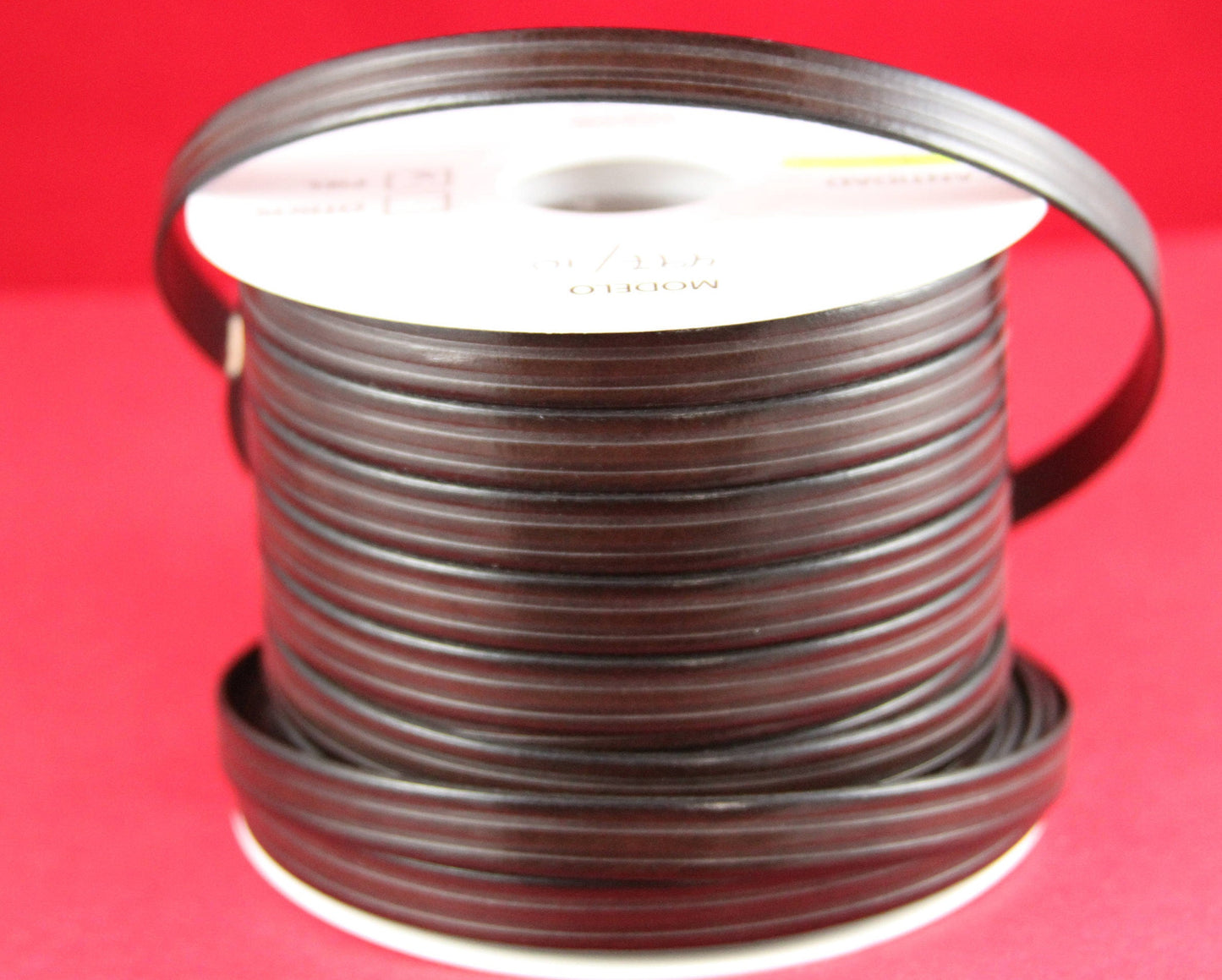 MADE in EUROPE 24" flat leather cord, embossed 10mm dark brown leather cord, genuine leather cord (497/10/02)