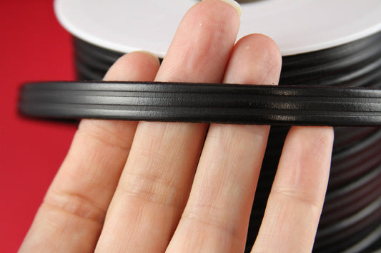 MADE in EUROPE 24" flat leather cord, 10mm embossed leather cord, 10mm stripped embossed leather cord (497/10/01)