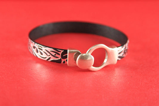 FC0277>>MADE in EUROPE zamak hook clasp, 10mm flat cord clasp, silver hook clasp (78842/10) Qty1