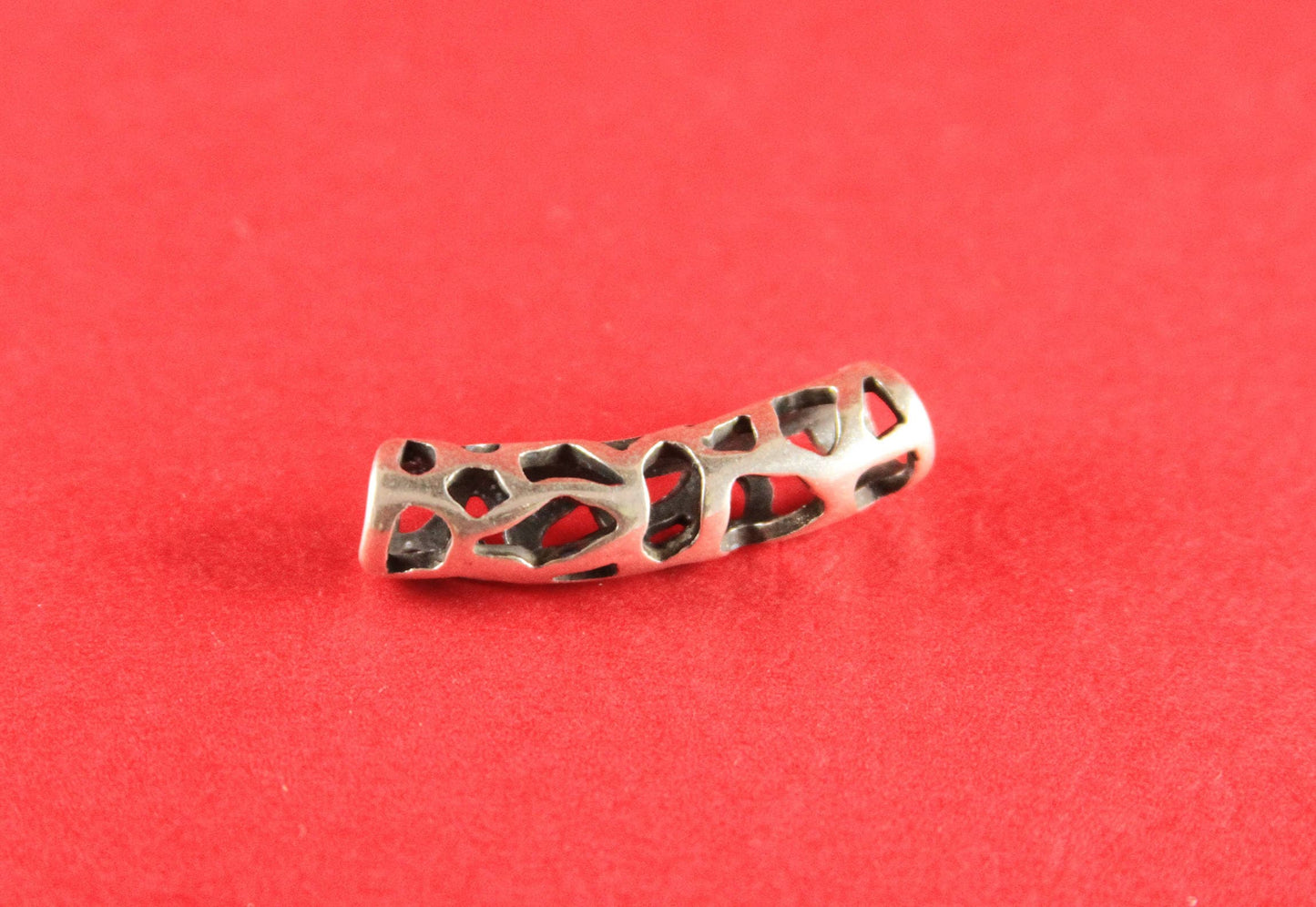 RS0125>>MADE in EUROPE zamak tube, 5mm hole zamak tube slider, round cord tube qty1