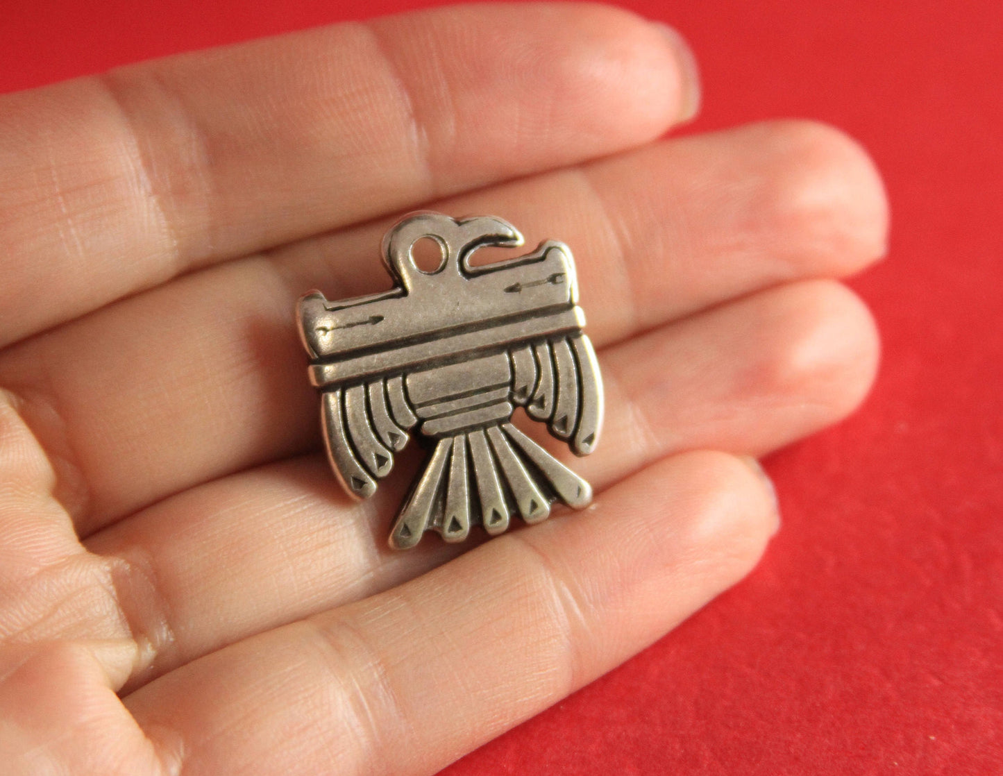 FS0147>>MADE in EUROPE zamak eagle slider for 10mm flat leather cord, zamak bird slider for bracelet, 10mm flat cord slider Qty1