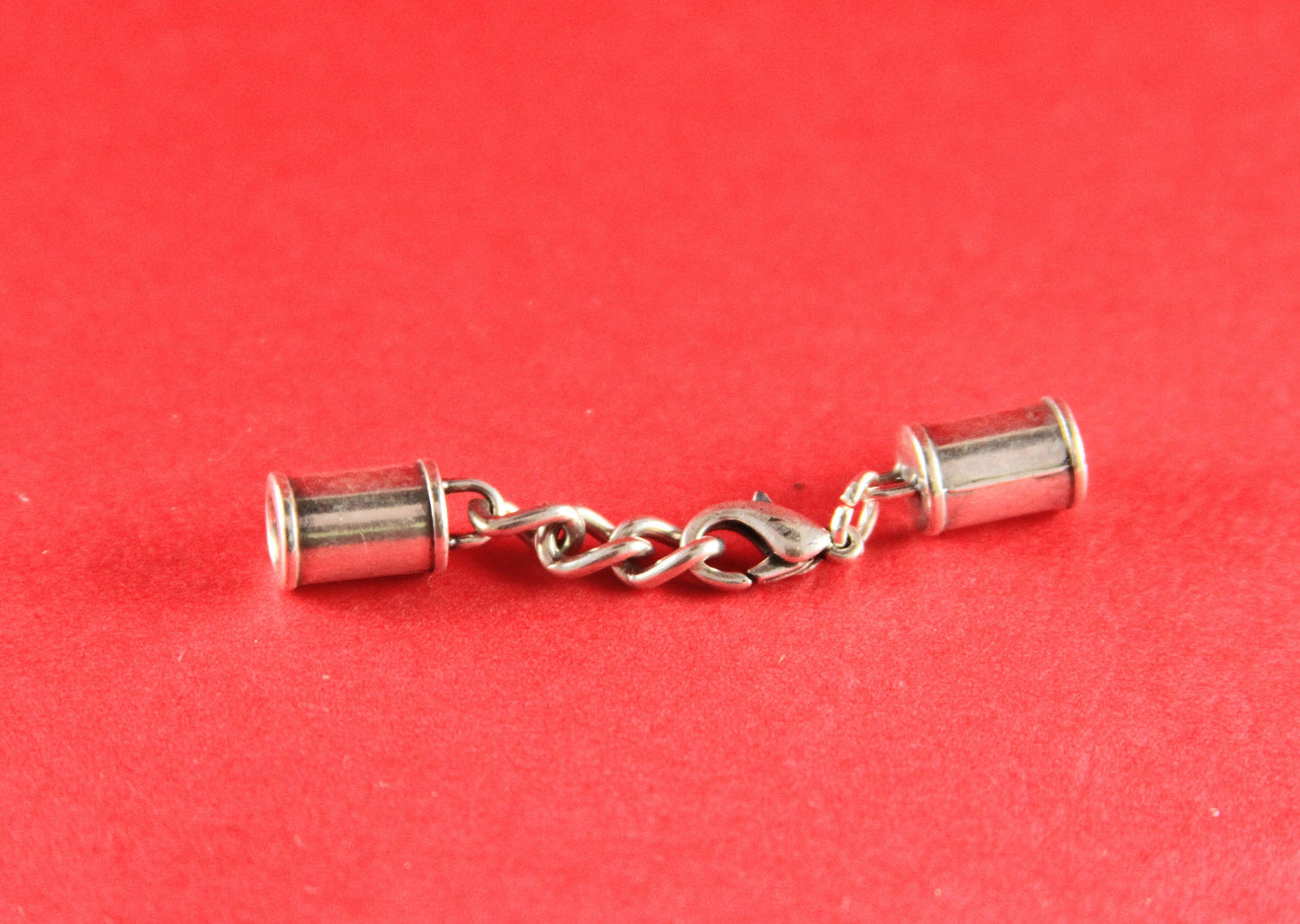 RC0126>> MADE in EUROPE zamak 5mm round cord ends, 5mm cord clasp with extention chain, 5mm round cord adjustable clasp(75802/74)Qty1