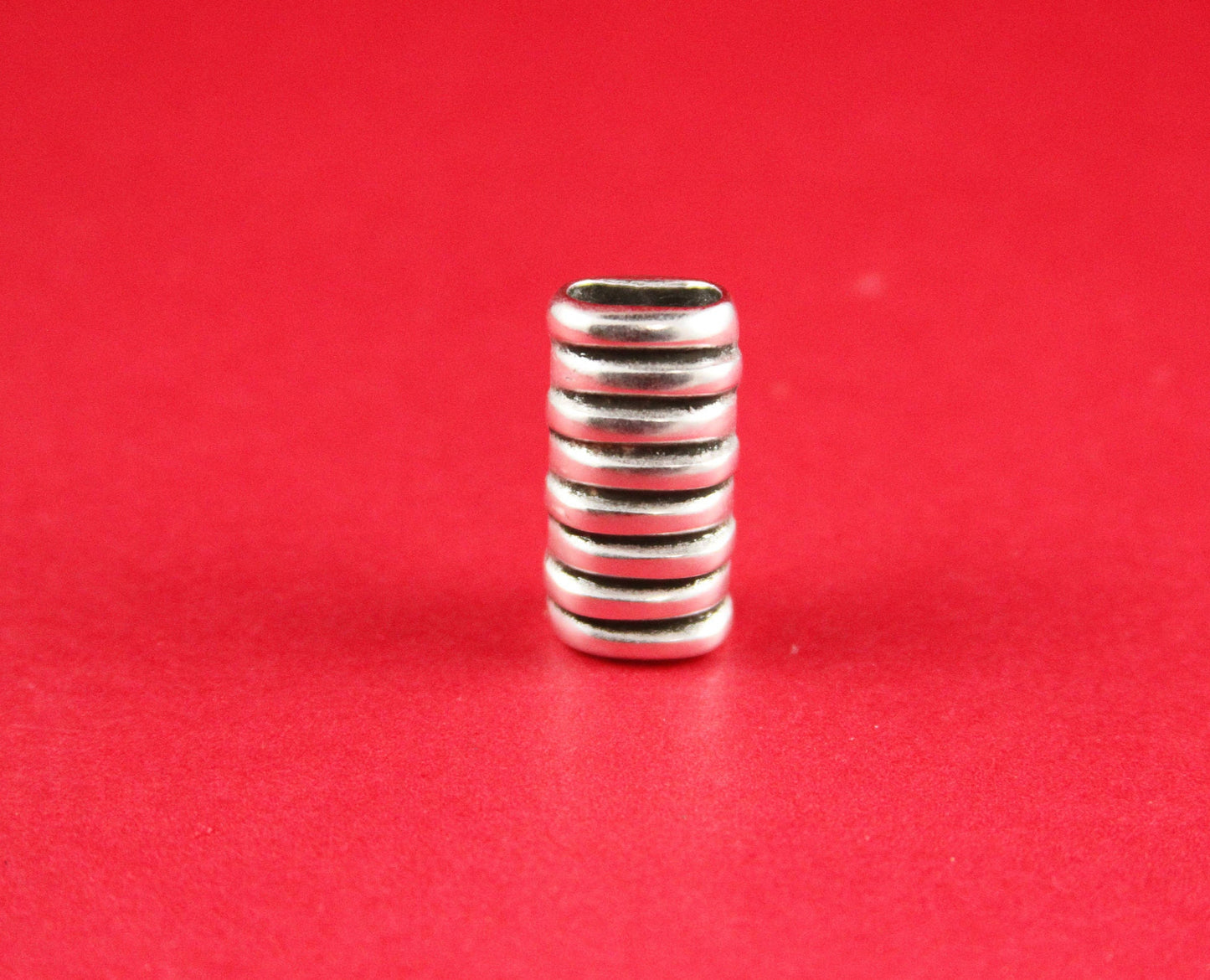LS0020>>MADE in EUROPE zamak slider tube, licorice slider, licorice cord zamak slider, large tube slider, 10x6mm tube slider, Qty1