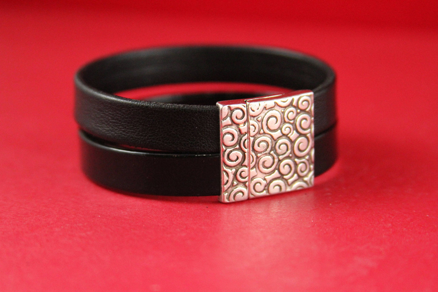 FC0075>>MADE in EUROPE zamak clasp, 20mm flat cord clasp, large clasp, silver swirl clasp Qty1