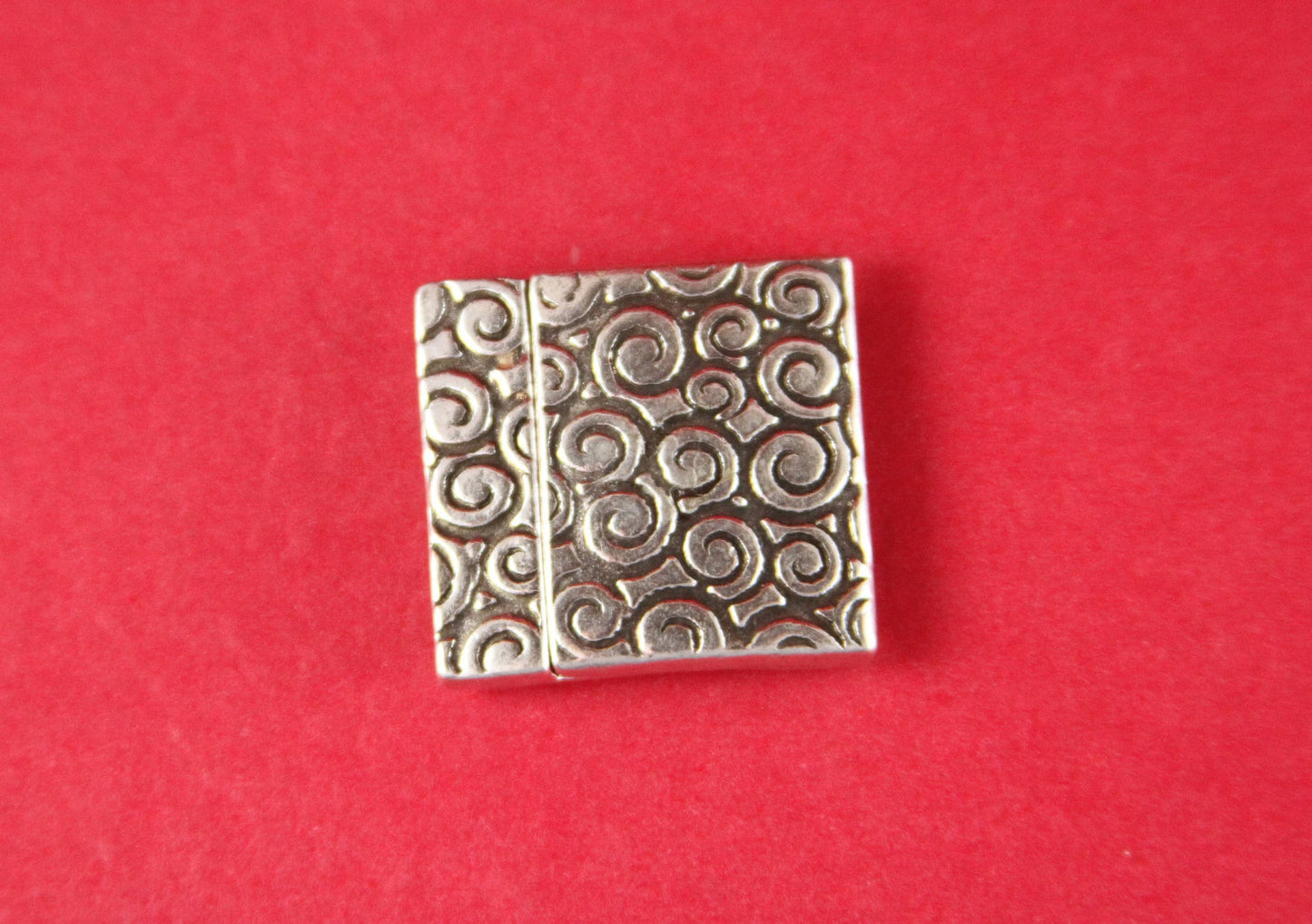 FC0075>>MADE in EUROPE zamak clasp, 20mm flat cord clasp, large clasp, silver swirl clasp Qty1