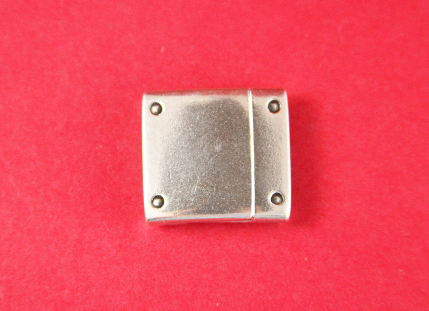 FC0321>>MADE in EUROPE zamak magnetic clasp, 20mm flat cord clasp, 20mm rivets clasp, silver rivets magnetic clasp Qty1