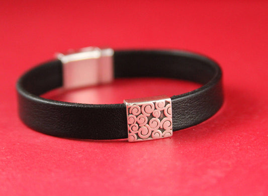 FS0187>>MADE in EUROPE 2 zamak swirl sliders, silver square slider, 10mm flat cord slider, 10mm flat cord swirl slider qty2