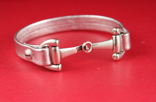 FC0145>>MADE in EUROPE flat cord stirrup hook clasp, snuffle bit hook clasp, zamak stirrup connector (STRGS) Qty1