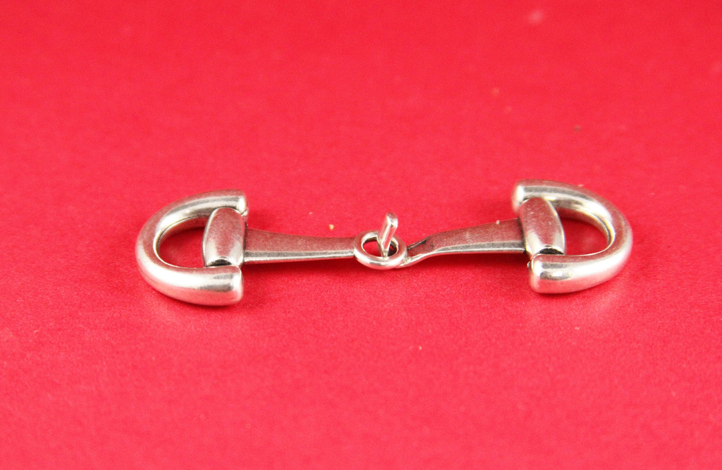 FC0145>>MADE in EUROPE flat cord stirrup hook clasp, snuffle bit hook clasp, zamak stirrup connector (STRGS) Qty1