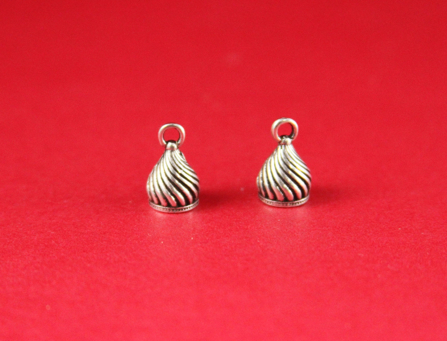 6/6 MADE in EUROPE 4 zamak cord end caps, 5mm round cord ends, round cord end caps, silver cord end caps (CR40/5S) Qty4