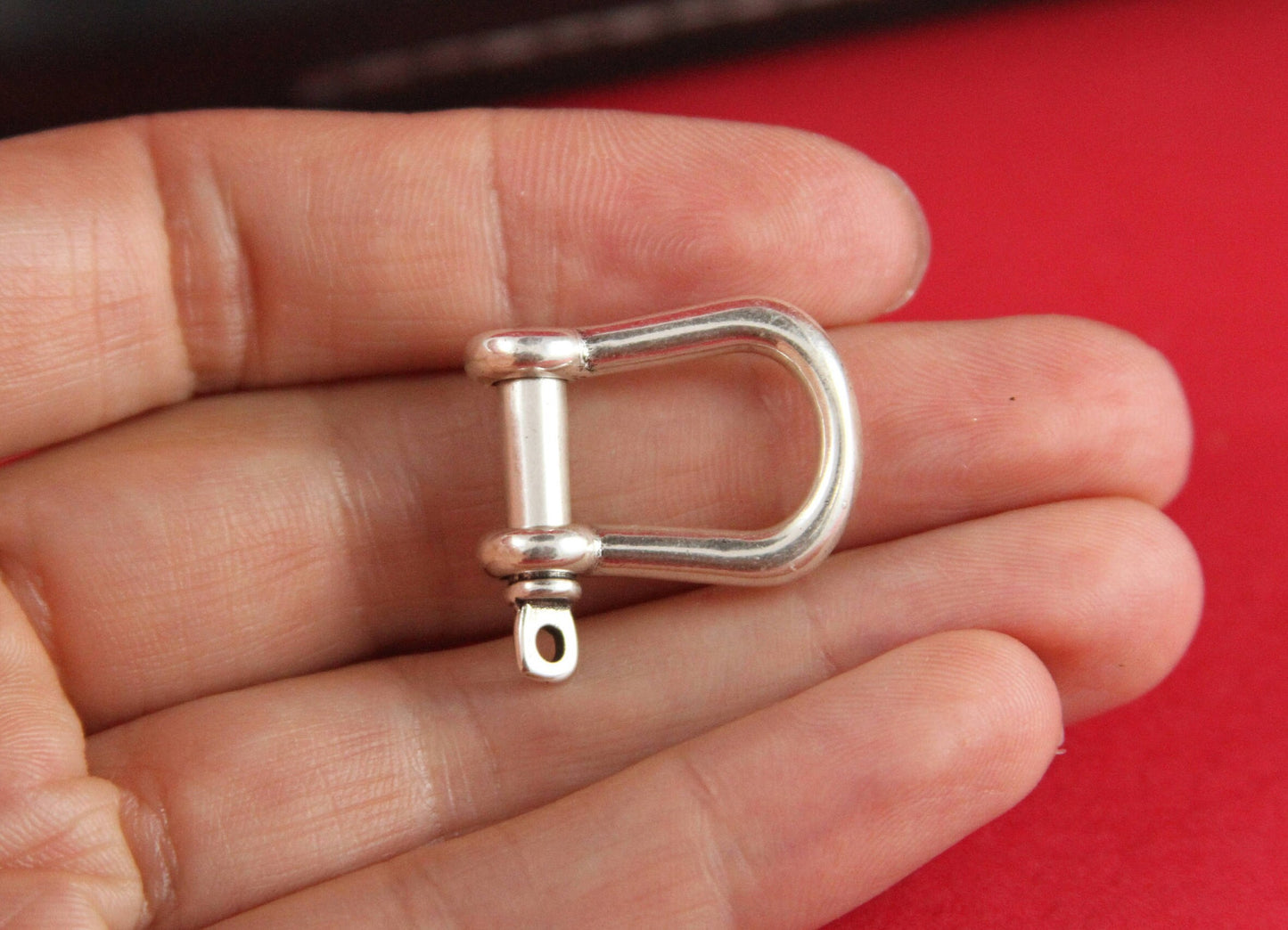 FC0144>>MADE in EUROPE zamak horseshoe shape clasp for 10mm flat cord, D-ring zamak clasp (TMN2S) Qty1