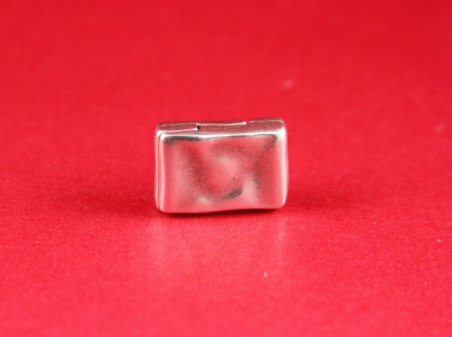 FC0129>>MADE in EUROPE zamak hammered  clasp, 10mm flat cord  clasp, 10x2mm clasp, Qty1