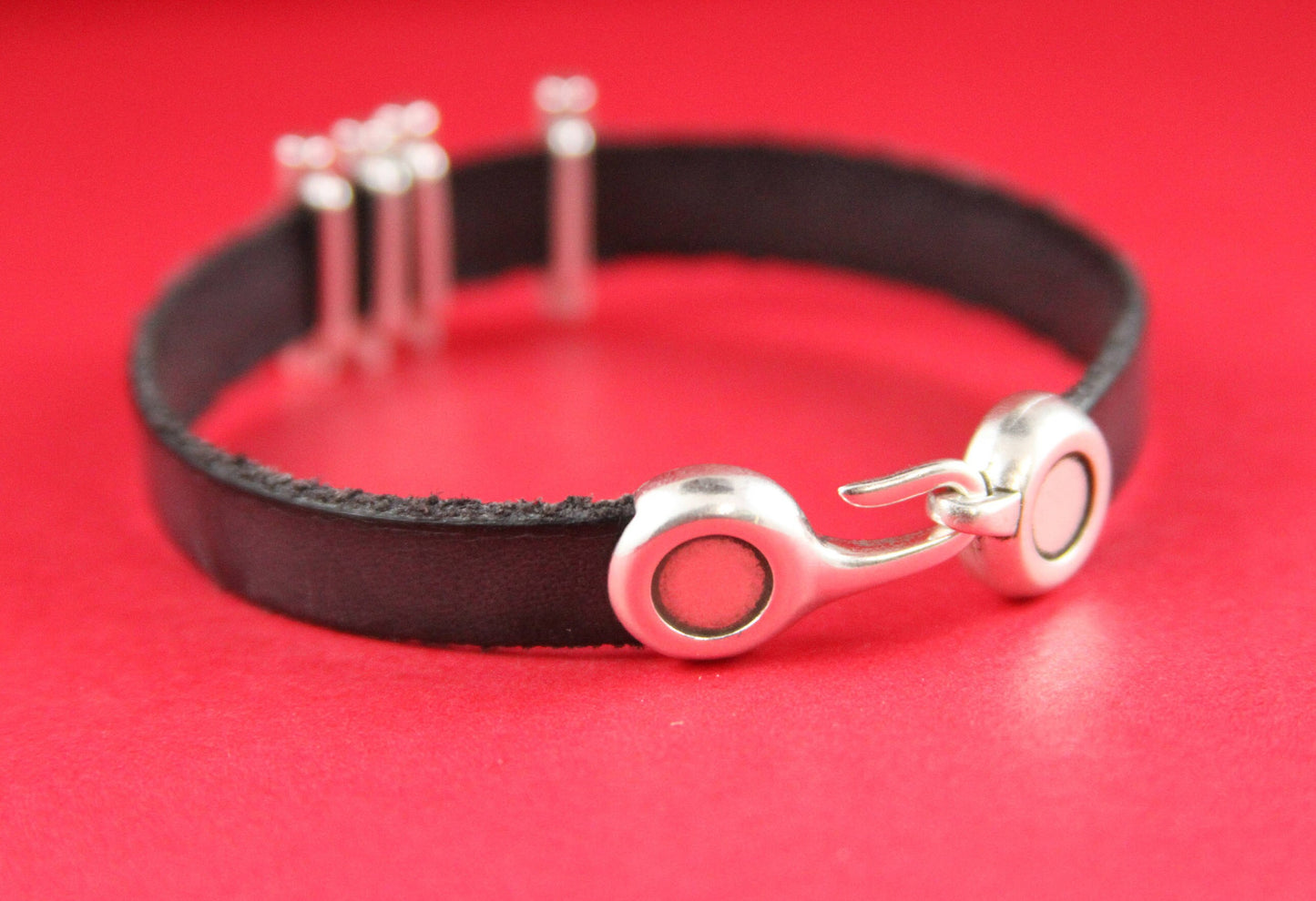 FC0132>>MADE in EUROPE zamak hook clasp, 10mm flat cord clasp, silver hook clasp (11619-0177) Qty1