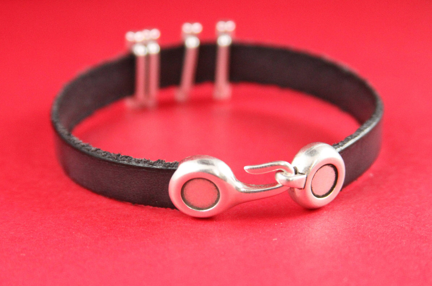 FC0132>>MADE in EUROPE zamak hook clasp, 10mm flat cord clasp, silver hook clasp (11619-0177) Qty1