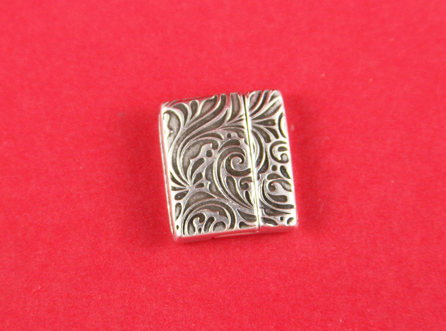 FC0039>>MADE in EUROPE zamak clasp, 20mm flat cord floral clasp, 20mm flat clasp, silver clasp, Qty1