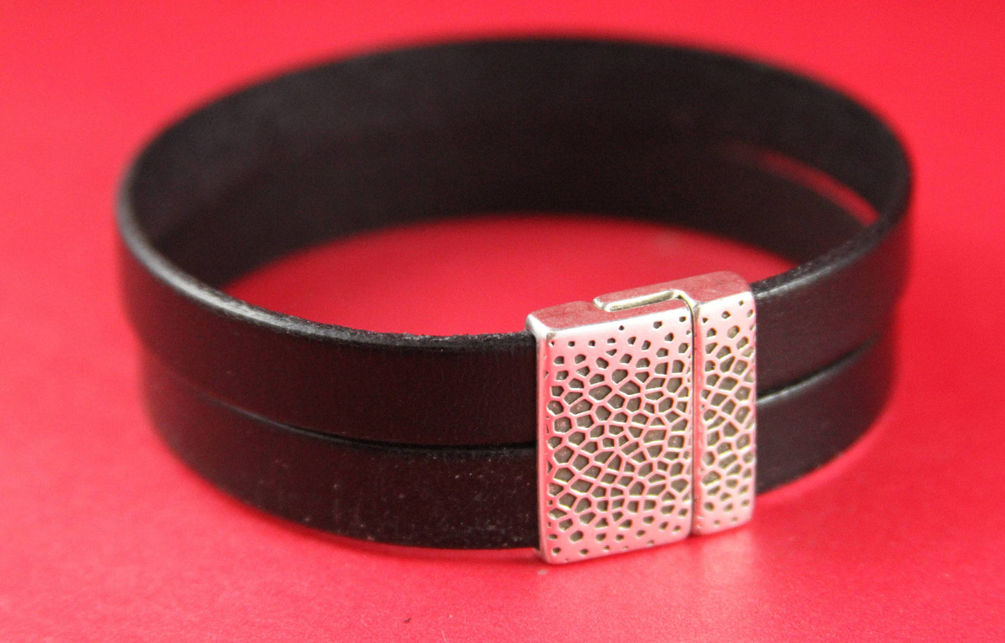 FC0081>>MADE in EUROPE zamak clasp,20mm flat cord embossed clasp, 20mm flat clasp, silver clasp,Qty1