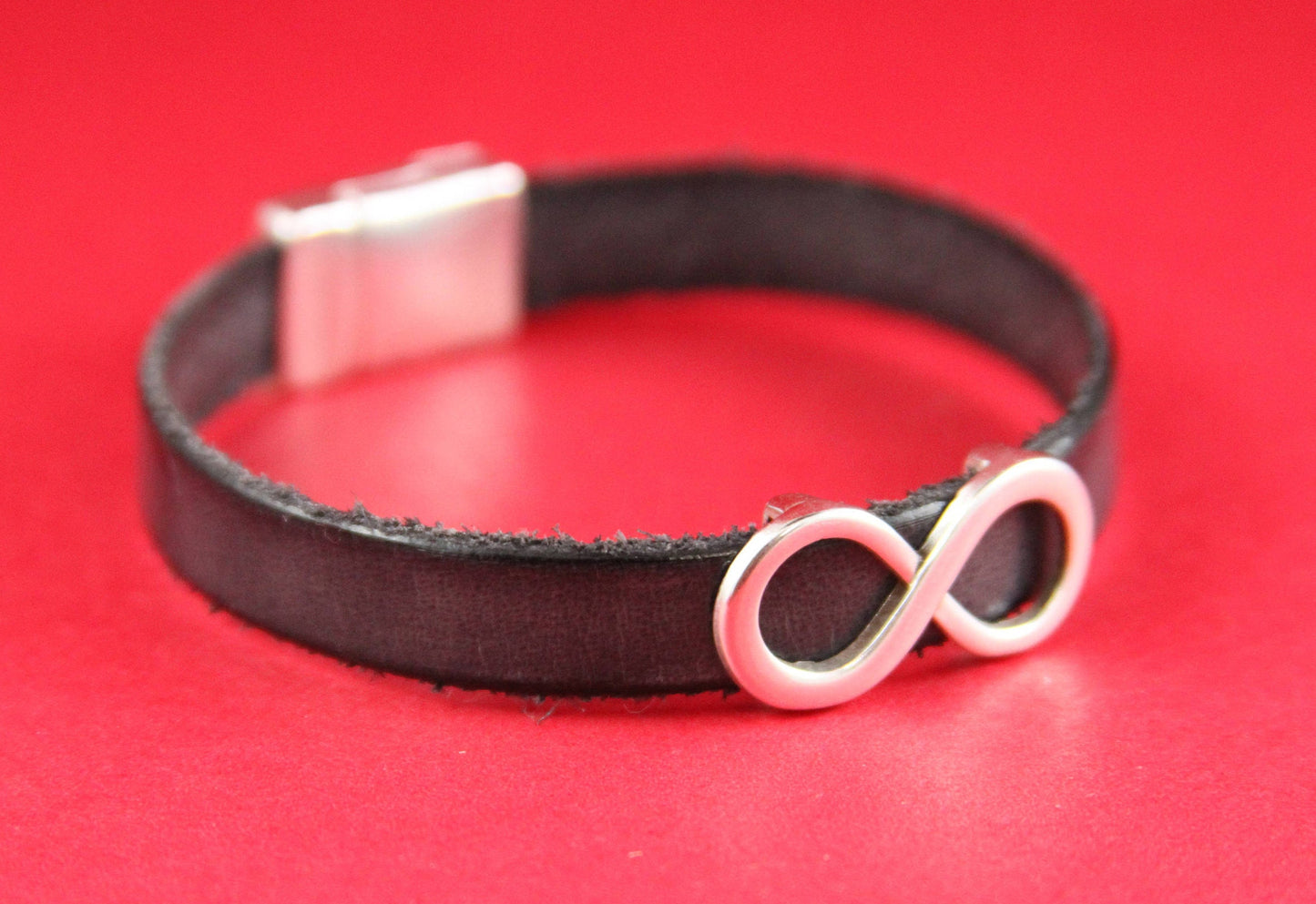 FS0180>>MADE in EUROPE 2 zamak infinity connectors, silver infinity connector, 10mm flat cord infinity slider, qty2