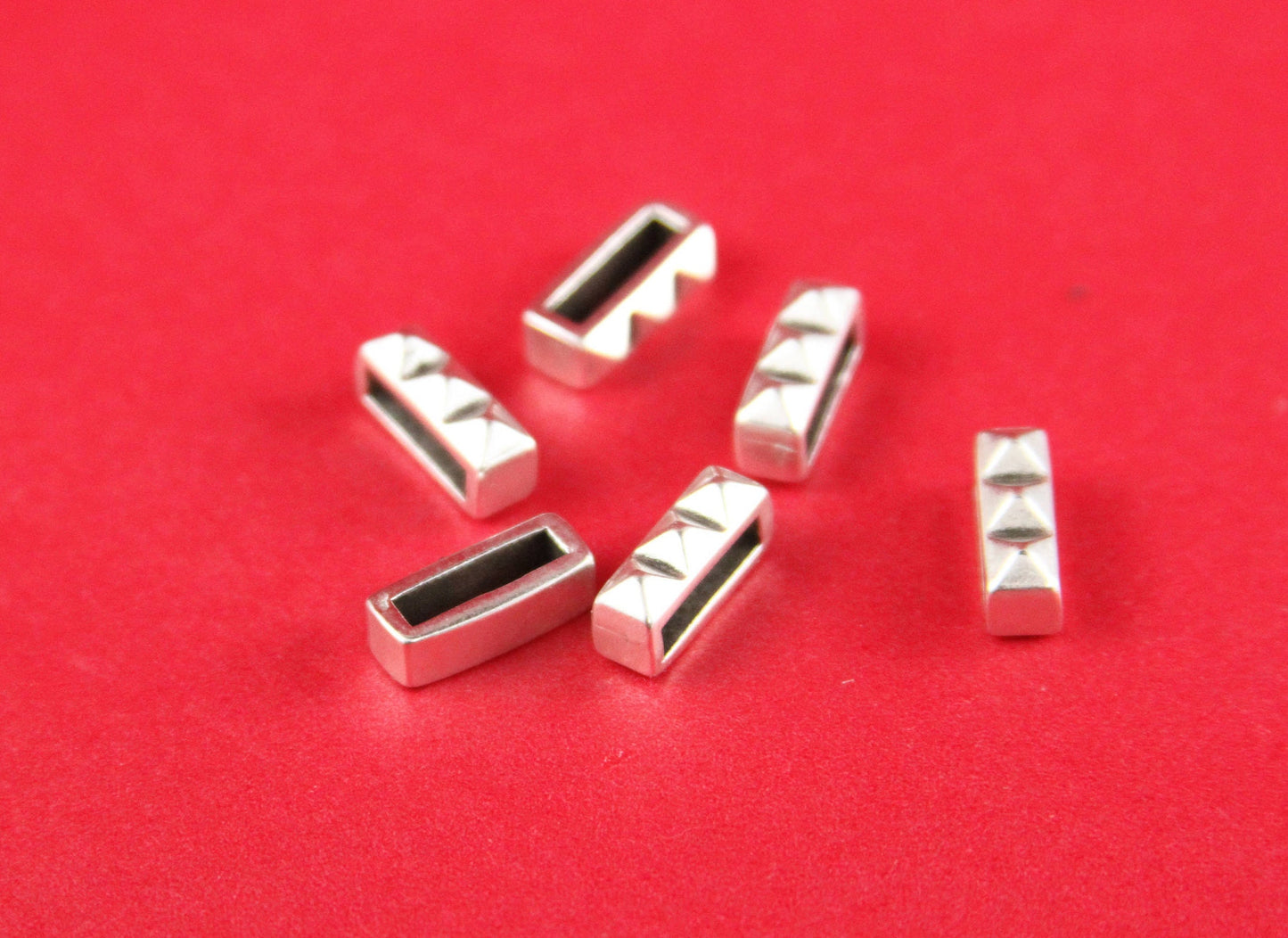 FS0197>>MADE in EUROPE 4 zamak sliders, 10mm flat cord sliders, 10mm leather cord  sliders, zamak sliders (8510) Qty4