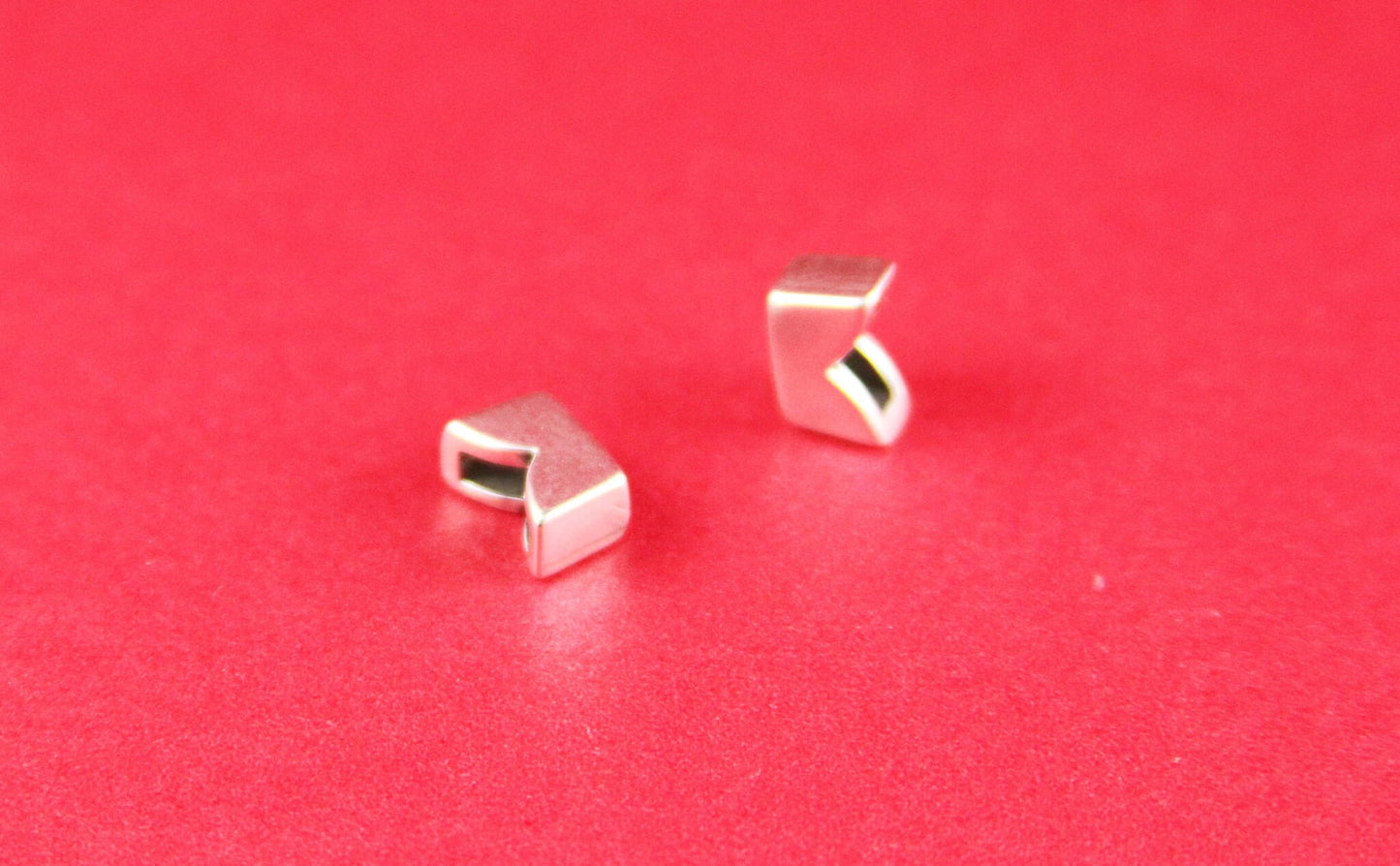 FS0195>>MADE in EUROPE 4 zamak sliders for 6mm cord, flat cord slider, zamak bar slider qty4