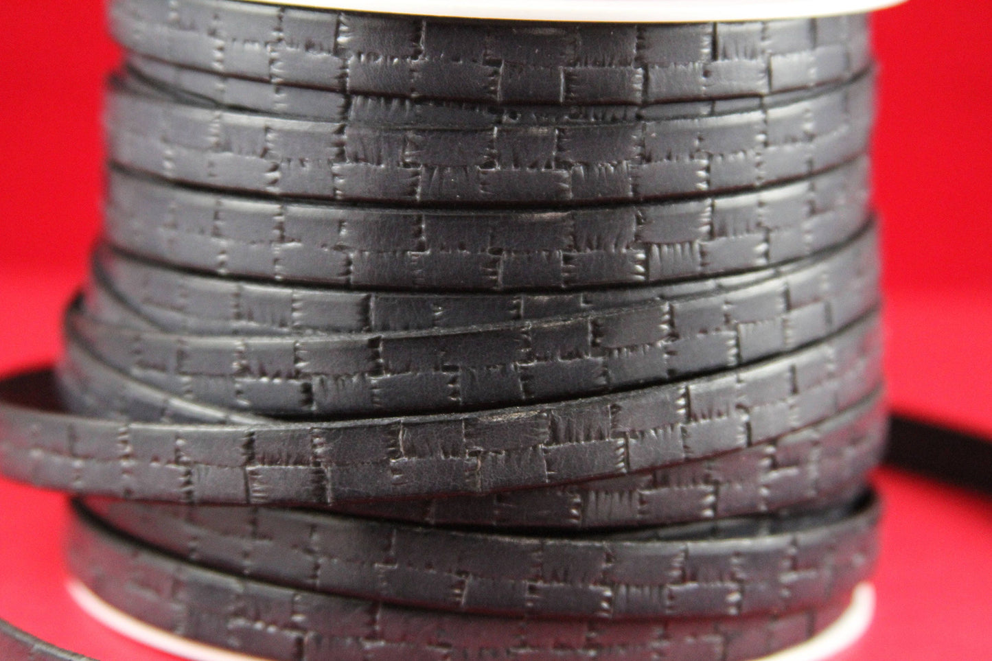 MADE in SPAIN 24" flat leather cord, 10mm flat engraved leather cord for bracelet, embossed 10mm leather cord (505/10/40)